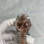 Swiss Rolex Datejust 31mm Half Rose Gold Chocolate Watch 2236 Movement